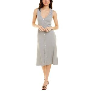 JAMES PERSE RIBBED MIDI A-LINE
DRESS FOIL GRAY‎ SIZE 2 MEDIUM